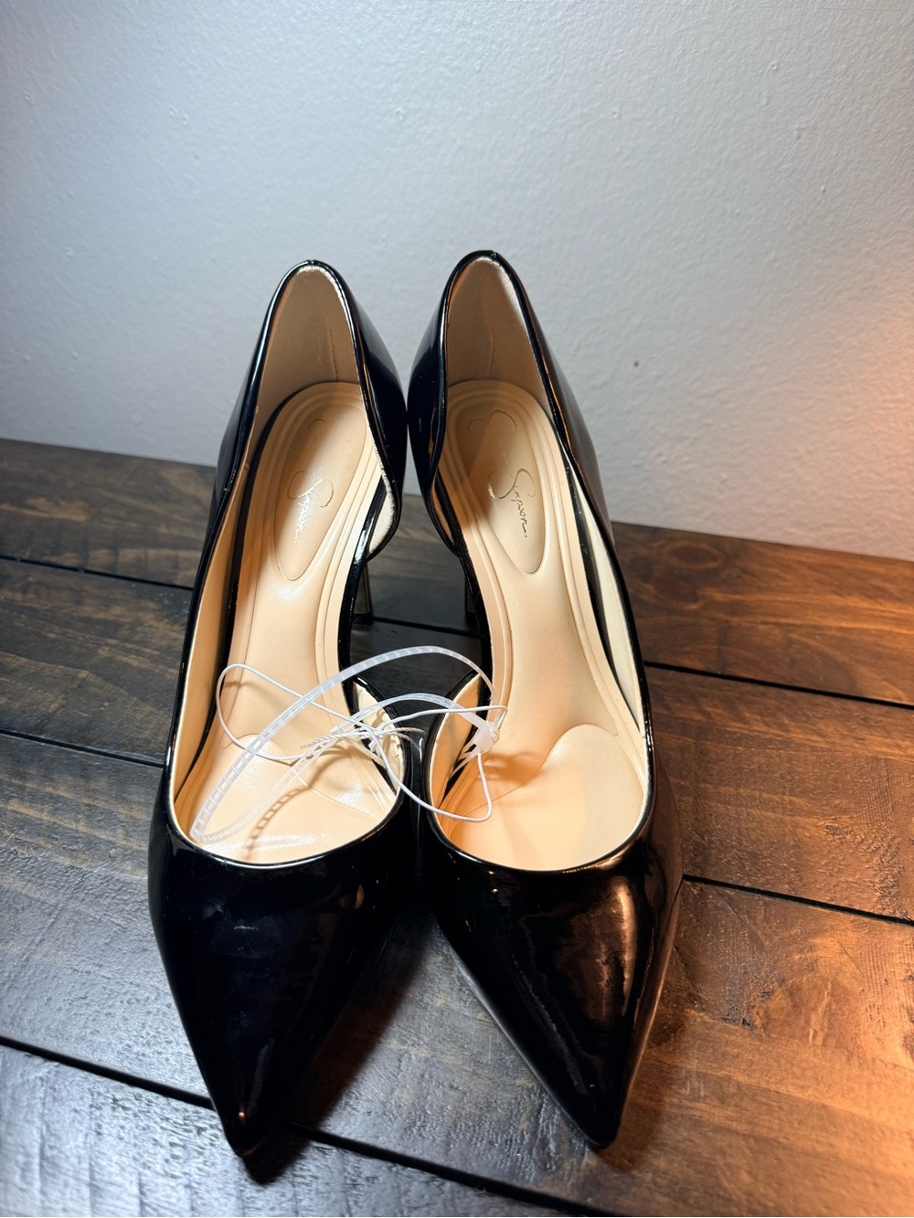 Jessica Simpson Black Patent High Heel Pump Size 7W New - Picture 3 of 9